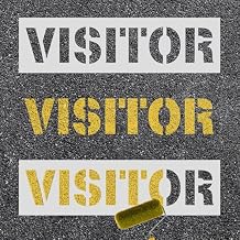 2pcs Visitor Parking Stencil, 6in Letter Stencils for Painting Reusable Parking Lot Paint Template for Parking Lot Concrete Curb Asphalt Reserved Guest Spaces Customers Residents