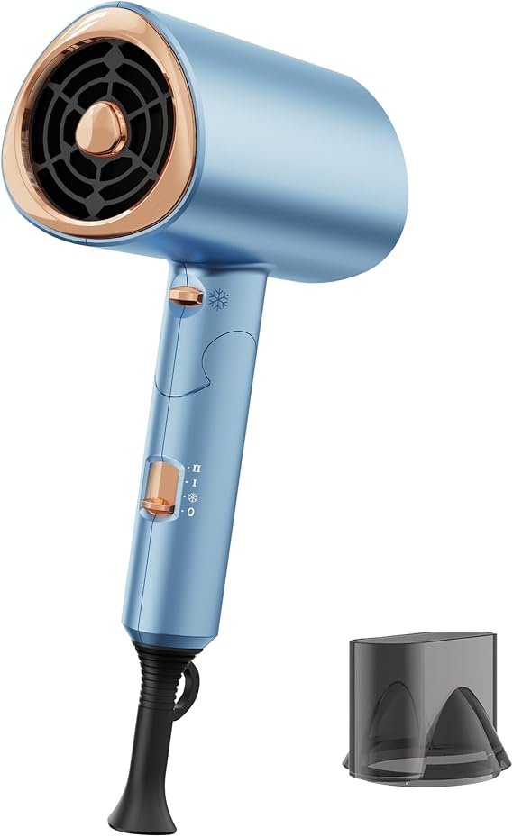 Hair Dryer, Large Airflow, Quick Drying, Folding, 3 Levels of Airflow, Portable, 20 Million Negative Ions, Improves Hair Quality, Anti-Static, Nozzle Included, For Household Use, Travel, Business Trips