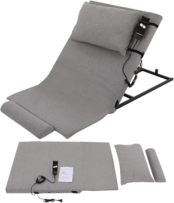 Electric Bed Backrest - Portable Adjustable Sit-Up Backrest, Medical Pillow Lifter for Neck, Head and Lumbar Support - Bed Support, Improve Sleep,WithoutArmrests