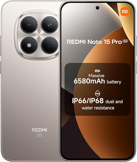 XIAOMI REDMI Note 15 Pro 5G Smartphone 8+256GB Titanium 6580mAh