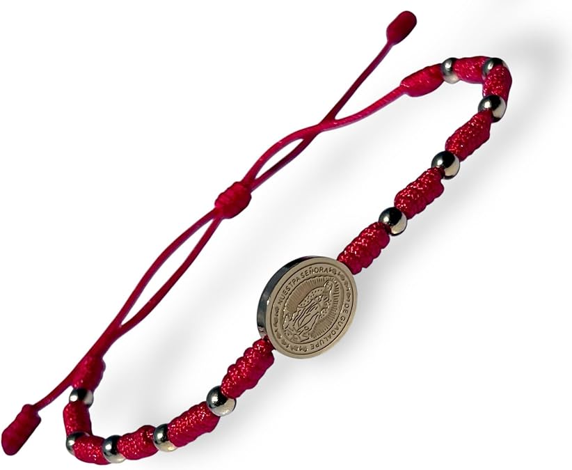THE CATHOLIC COMPANY Corded Medal Bracelet, Catholic Religious Faith Jewelry for Women & Men