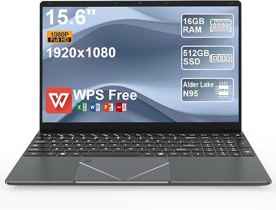 LEEDOW 15.6 Inch Laptop Computer FHD, 16GB DDR4 RAM, 512GB SSD