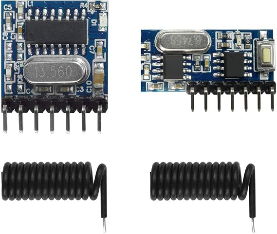 QIACHIP Wireless RX480E 433MHz RF Module Receiver and Transmitter Built-in Learning Code 1527 Decoding 4 Channel Output for Arduino
