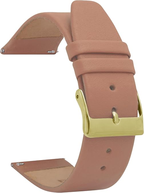 Slim Quick Release Leather Watch Band, Replacement Watch Strap, 12mm-22mm | 9 Colors, Soft Comfortable Italian Leather Watch Band, Bandini Thin Watch Strap. Women / Men, 12mm 14mm 16mm 18mm 20mm 22mm