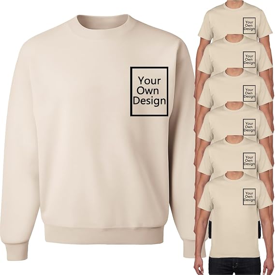 Custom Workwear Uniforms, 6 T-Shirt 1 Sweatshirt, Personalized Work Shirts for Men Small Business Company Logo