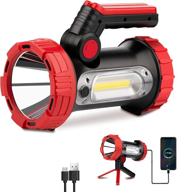 Anhay Rechargeable LED Camping Lantern, Dimmable Lantern Flashlight with Hook, Waterproof Spotlight for Hurricane Emergency, Outdoor, Hiking and Home, USB Cable Included
