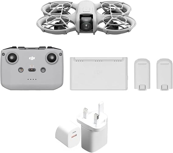 DJI Neo Fly More Combo, Mini Drone with 4K UHD Camera for Adults, 135g Self Flying Drone, Palm Takeoff, Subject Tracking, QuickShots, Stabilized Video, with RC-N3 and 3 Batteries，PD35W charger