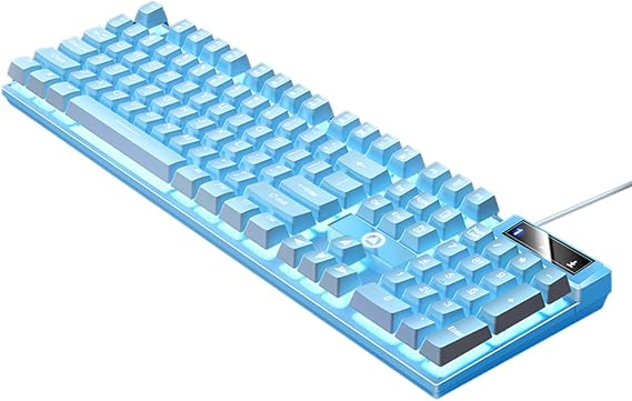 Gaming Keyboard Wired E-Sports Key Board White Backlit Computer Keyboard Square Key for Desktop Laptop PC Mac Game Typing