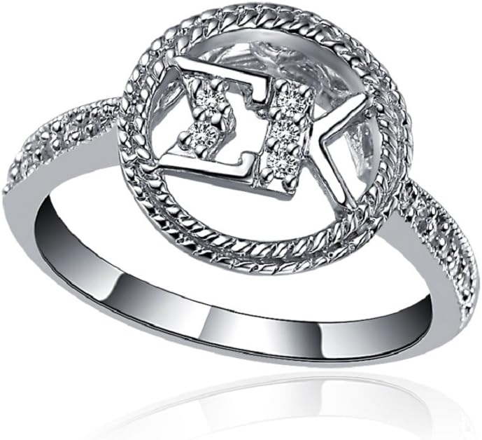 Sigma Kappa Circular Silver Ring