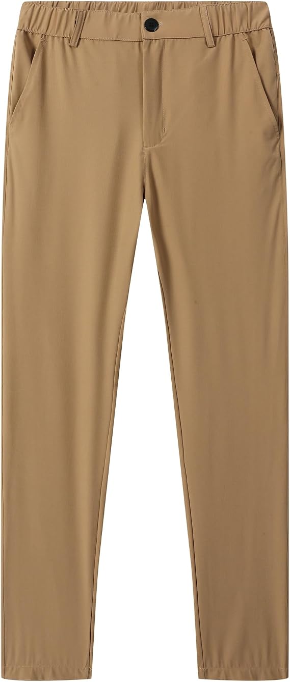 Boys Golf Pants Work Dress Pants Lightweight Quick Dry Casual Pull-on School Uniform Pants