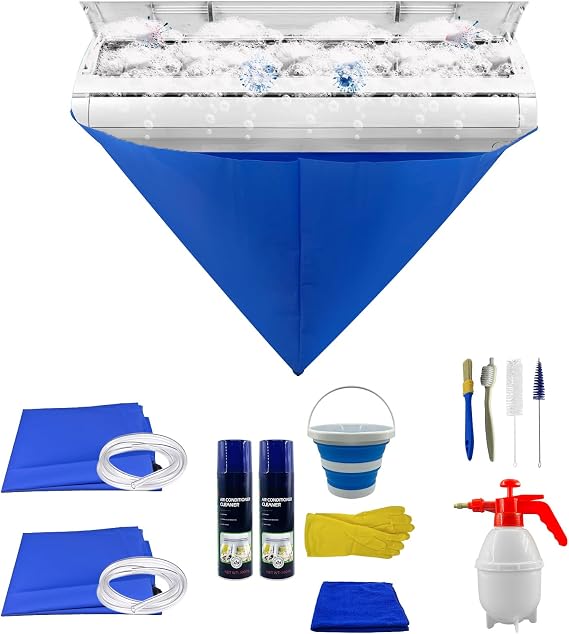 Mini Split AC Cleaning Kit, Cleaner Bottles, Waterproof Covers, Wall AC Tools & Spray Bottles