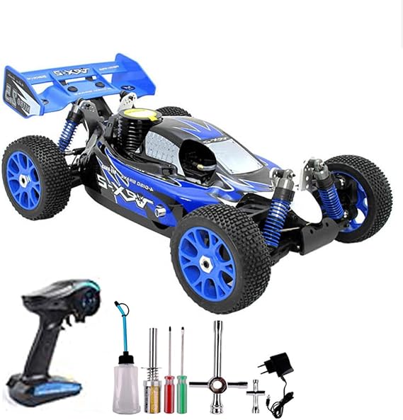 1:8 Scale 4WD Nitro RC Car, 2.4Ghz All Terrain RTR Trucks, RC BUGGY With 21 Engine, 60KM/H, 4X4 Off Road RC Truck, Gifts And Collectibles For Adults, With Metal Body, 3 Differential, Igniter S
