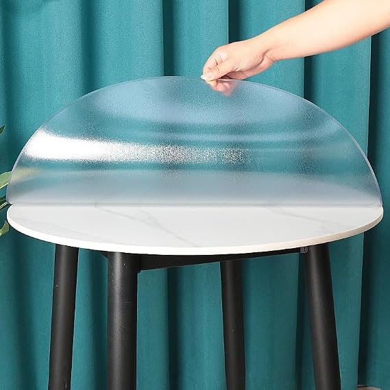 Custom Size Table Protector PVC Clear Table Cover Transparent Waterproof Desk Pad Mat 1mm/1.5mm/2mm/3mm Thick for Kitchen Wooden Table (Size : Round)
