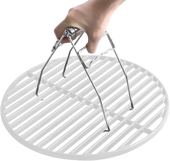 Stainless Steel Hot Plate Clip for Weber Grate Bowl Clip Gripper Tongs for Cooking Grate BGE Kamado Grills Grate Grill Universal Cooking Tool Folding Anti Scalding Kitchen Restaurant