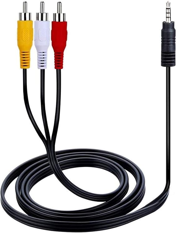 TV Lead for Sony DCR-SX22, DCR-SX22E, DCR-TR8000, DCR-TR8000E, DCR-TR8100, DCR-TR8100E, DCR-TRV6, DCR-TRV6E Handycam Camcorder - AV/AUDIO VIDEO Connecting Cable - Replacement for VMC-20FR