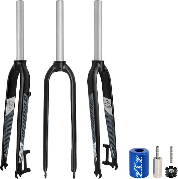 26/27.5/29 inch Mountain Bike Rigid Forks, Rigid Disc Brake MTB Fork, 1-1/8" Threadless Straight Steerer Superlight Mountain Bike Rigid Front Fork Aluminum Alloy 9mm QR Bicycle Fork