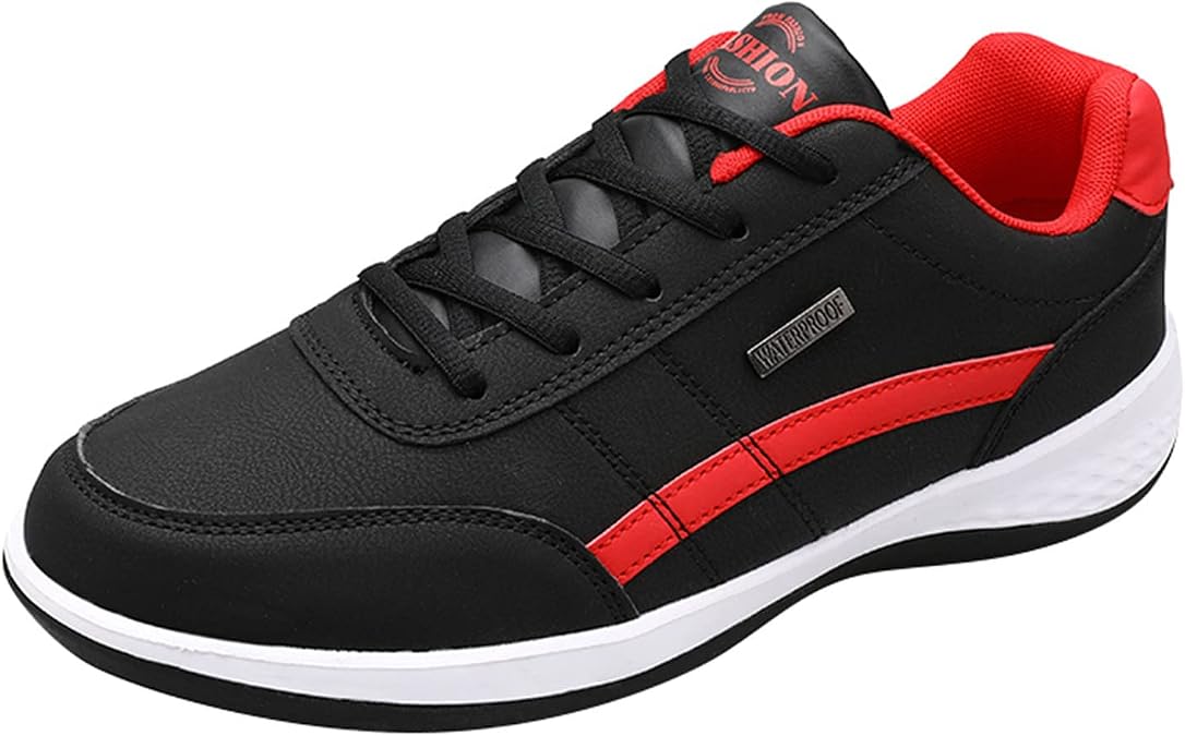 Mens Slip on Lightweight Walking Shoes, Lace Up Casual Running Shoes Tennis Workout Gym Sneakers Golf Sport Training Sneakers for Men