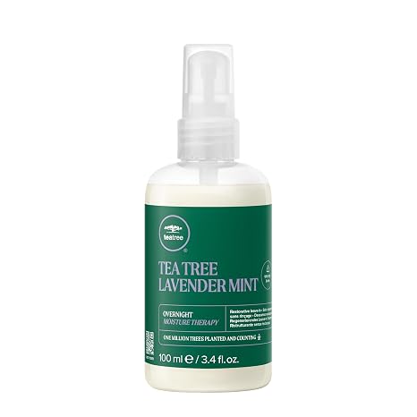 Tea Tree Lavender Mint Overnight Moisture Therapy, Leave-In Treatment, Restores Hair + Enhances Sleep Quality, For Coarse, Curly + Dry Hair, 3.4 fl. oz.