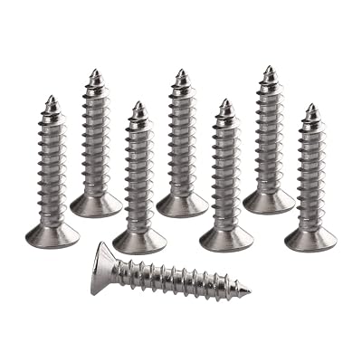 #6 X 34 Stainless Steel Wood Screw 100 pcs - Flat Head Self Tapping Screw Metal Screws, Pointed Tail, Full Thread