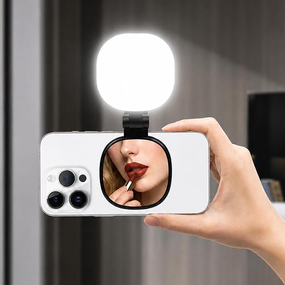Coverzone Manyetik LED Dolgu Işığı B13, 2’si 1 Arada Aynalı Selfie Işığı, 3 Işık Modu (Beyaz/Sıcak/Nötr), Parlaklık Ayarlı, 360° Dönebilir, Teleskopik Ayarlanabilir, 600mAh Şarjlı | B13