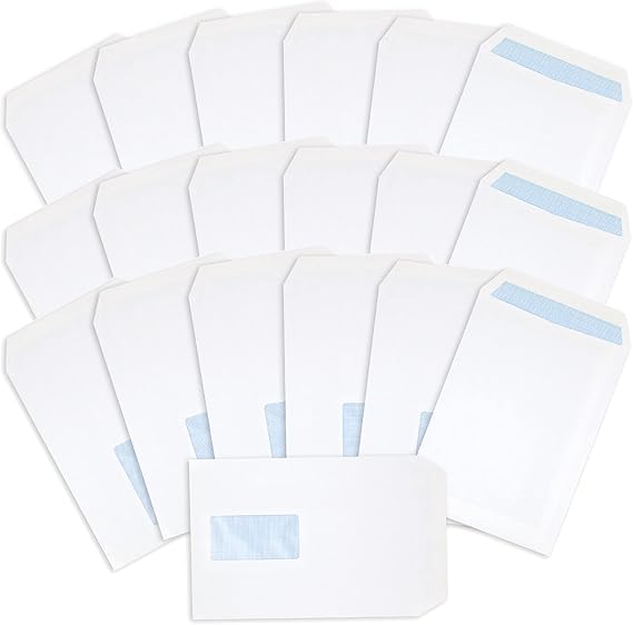 Postmaster C5 Window Envelopes 229 x 162 mm A5 90 GSM Self Seal White Bulk Business Pack of 500