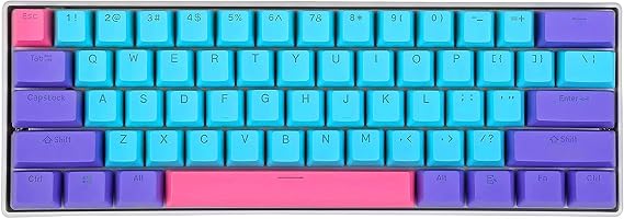 BOYI 60% Wired 61 Mini RGB Mechanical Keyboard,PBT Keycaps Type-C Programmable Hot Swappable Compact NKRO Gaming Keyboard(Joker Color,Cherry MX Blue Switch)