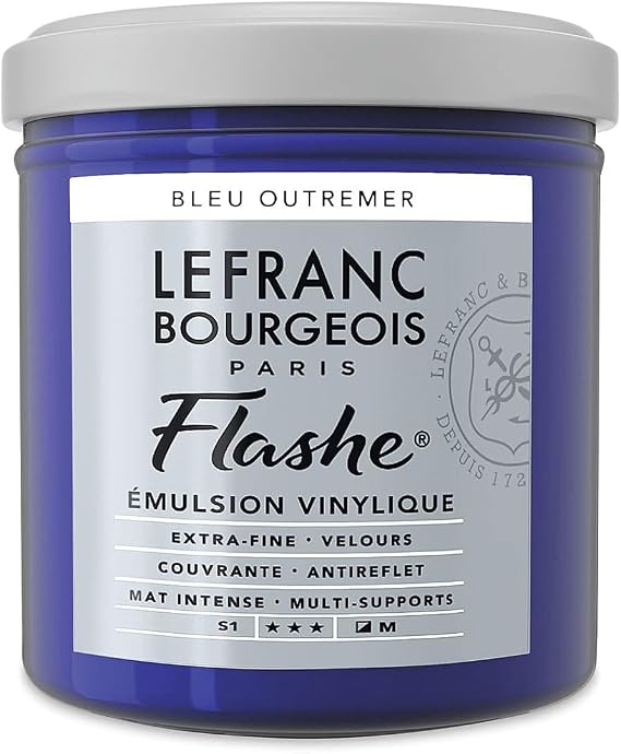 Lefranc Bourgeois Flashe Vinyl Paint - Ultramarine Blue, 125 ml jar