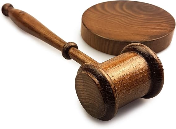 Gavel and Block Set - Handcrafted Rustic Matte Old View Finish Wood Perfect for Judge, Lawyer, Student, Auction Gavels - Gavel and Sound Round Block Best Gift Idea