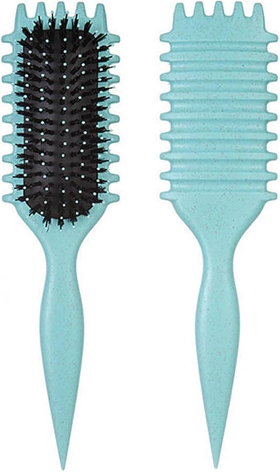 Curl definition brush, durable bristle styling brush for curly hair, detangles and enhances curls for women and men, minimizing pull. (#1, 135g)