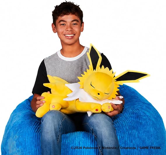 Pokemon Jolteon Sleeping Plush - 18-Inch Premium Plush in Sleeping Pose
