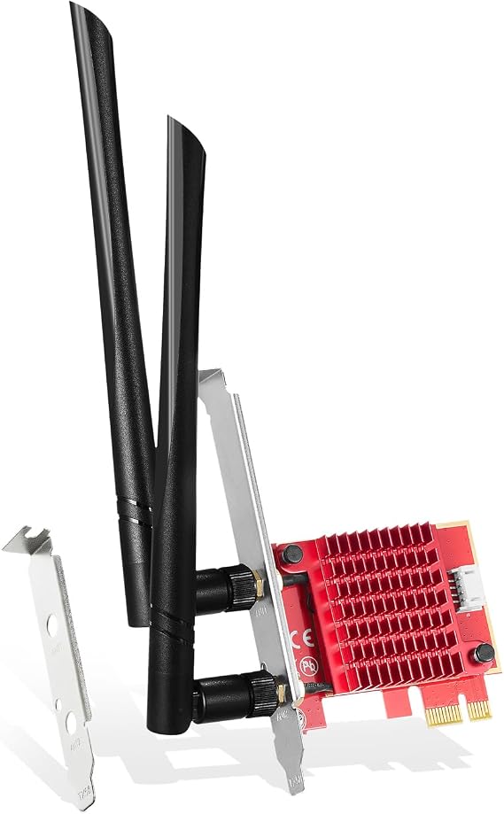 WiFi7 Card BE200 PCIe WiFi Network Adapter, Intel BE200NGW Chip Bluetooth 5.4, 8774Mbps Tri-Band 2.4GHz/5GHz/6GHz OFDMA & MU-MIMO, for Windows 10/11