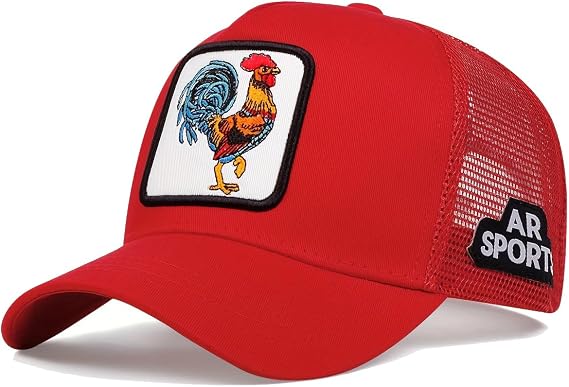 Rooster Baseball Cap Embroidery Adjustable Hat Cool Vent Quick Dry Mesh Baseball Cap Adjustable Caps for Men Women