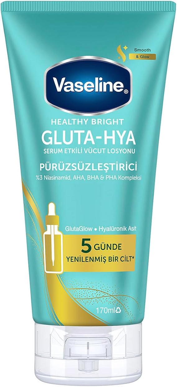 Vaseline Gluta-Hya Serum Etkili Vücut Losyonu, Pürüzsüzleştirici, 170 Mililitre