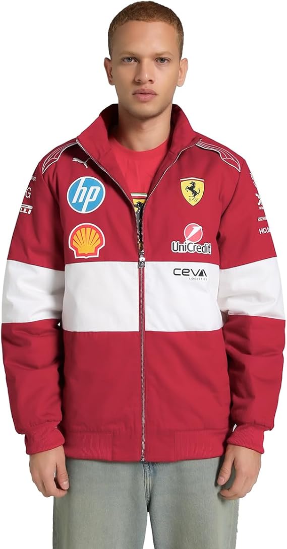PUMA Scuderia Ferrari F1 2025 Team Vintage Racing Jacket - Red