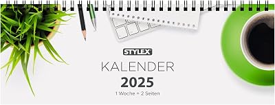 Desk Landscape Calendar 2025-2026, Calendars, 56 Sheets, 1 Week = 2 Pages