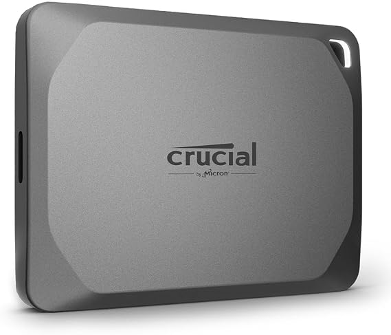 Crucial X9 Pro 1TB Portable SSD, Up to 1050MB/s Read & Write, 3.2 USB-C, External Solid State Drive, Durable Storage for PC & Mac, for Content Creators & Videographers, Silver - CT1000X9PROSSD9