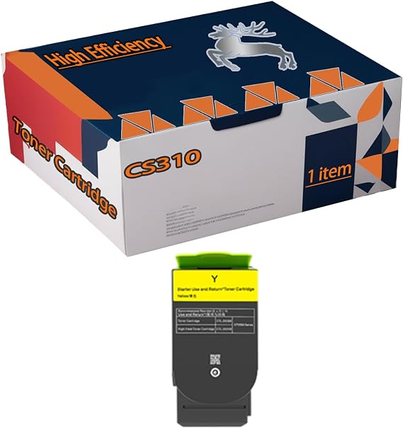 CS310 High Yield Toner Cartridge Compatible for Lexmark 701HK 70C1HK0 CS310dn CS310n CS410dn CS410n CS510de CS510dte Printers, Strong Compatibility Interchangeable (Yellow)