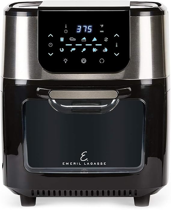 Emeril Lagasse AirFryer Pro with Rotisserie and Dehydrate, 6 Quart, Black and Stainless Finish