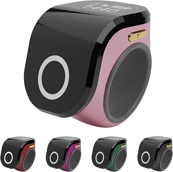 Electronic Finger Counter Clicker Ring, Digital Tally Counter with Vibration for Prayer & Dhikr, Tasbih Counting Rechargeable Row Counter Ring