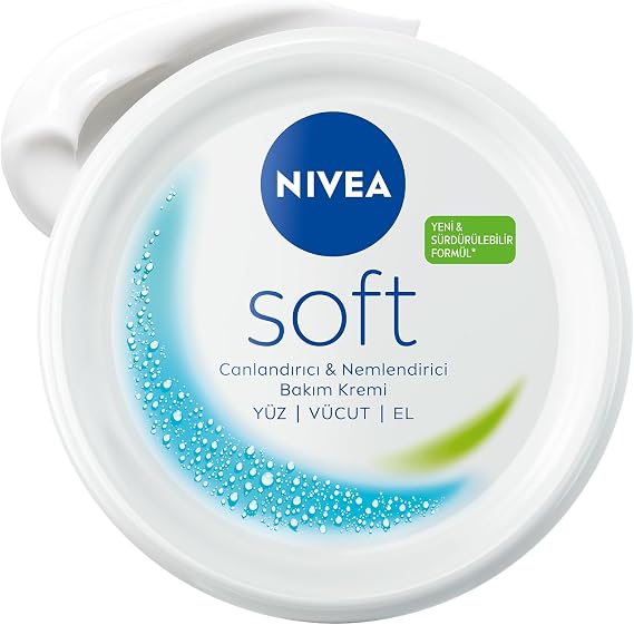 NIVEA Soft Moisturizing Care Cream 300 ml, 48 Hours Moisturizing, Jojba Oil, Vitamin E, For Face, Hand, Body, Does Not Contain Paraben