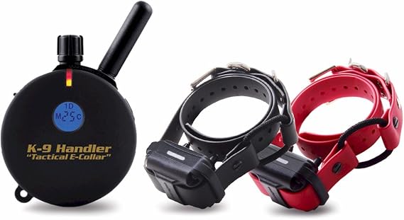 E-Collar Educator K9 Tactical Handler 1 Mile Remote Trainer, 2 Dog, 33" | 1 Mile Range | 2 Dog System | Waterproof | Rechargeable | Night Light | 33" Bungee Collar | Black