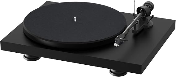 Pro-Ject Debut Carbon EVO, Audio Fan Turntable with Carbon Fiber Tone Arm, Electronic Speed Selection, Pre-Installed Sumiko Rainier Phone Cartridge Satin Black