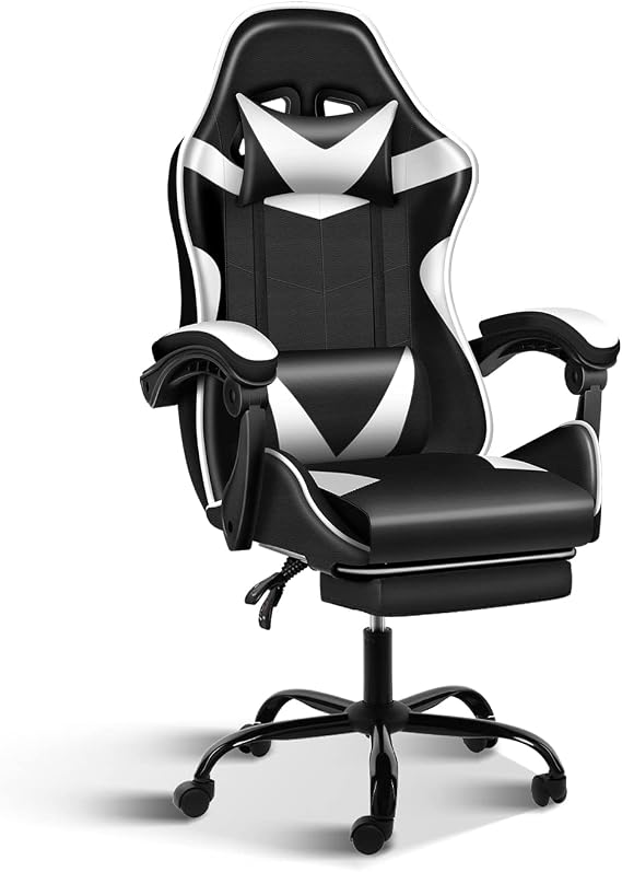 Gaming Chair with Footrest, Big and Tall Gamer Chair for Heavy People Support 330lb Weight, Ergonomic Video Game Chairs with Headrest and Lumbar Support