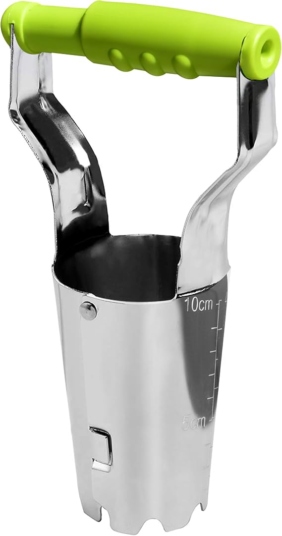 GREBSTK Bulb Transplanter, Stainless Steel Soil Release Tool