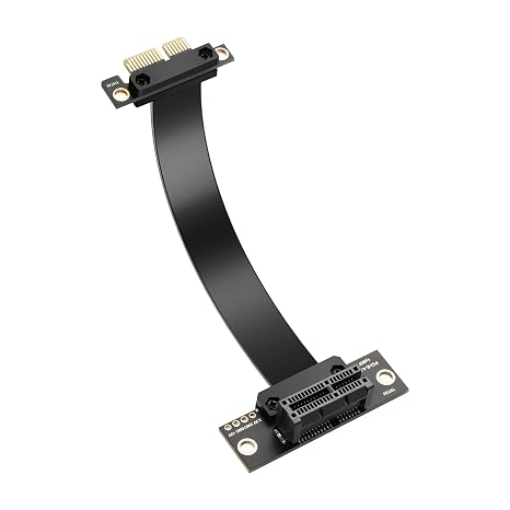 SinLoon PCIe 4.0 X1 Extension Cable 90 Degree PCI-E 1X Male to Female Riser Cable (10CM)