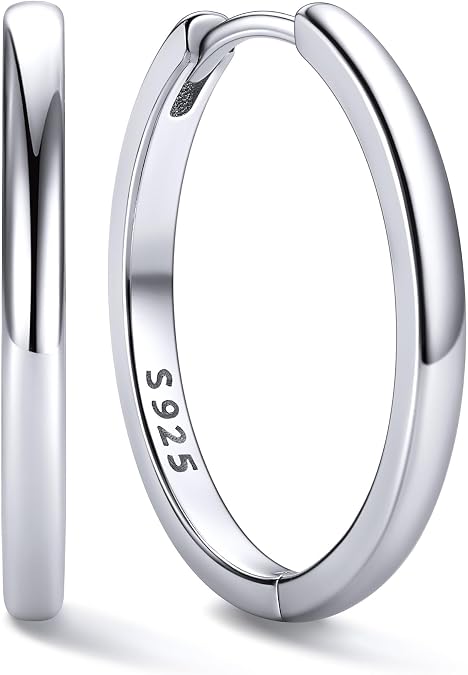 ChicSilver 925 Sterling Silver Huggie Hoop Earrings for Women, 6-20MM Hoops