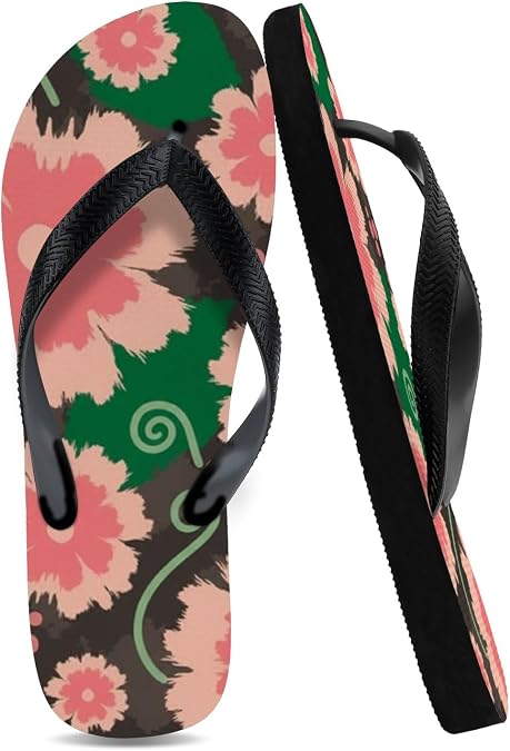 Flip Flop Women Bold Floral Foam Thong Sandals Anti-Slip Waterproof Shoes Sport Hiking Slides Comfort Soft Slippers Thank You Gifts for Women