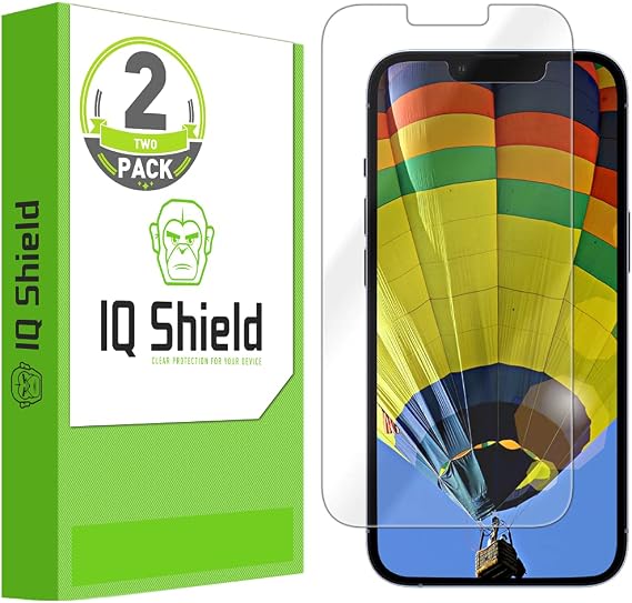 IQShield 2 Pack for iPhone 17e (2026) / iPhone 16e / iPhone 14 / iPhone 13 Pro/iPhone 13 Screen Protector, Easy Install, Anti-Scratch, Anti-Bubble, Clear TPU Film
