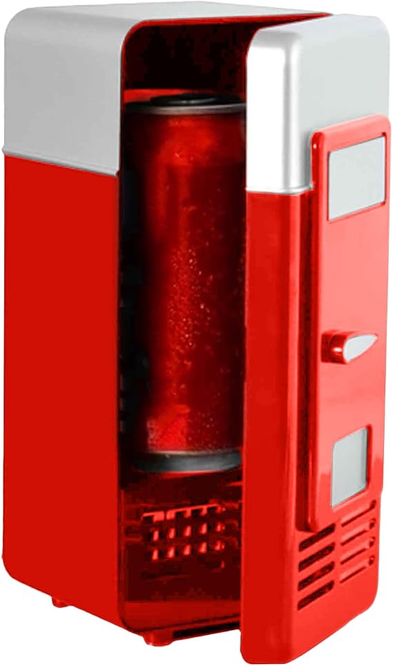Small Beverage Refrigerator - USB Powered Mini Fridge, Portable Compact Cooler Warmer | Skin Care Storage Box, Food Storage Case, Personal Drink Chiller for Dorm, Bedroom, Apartment, Road