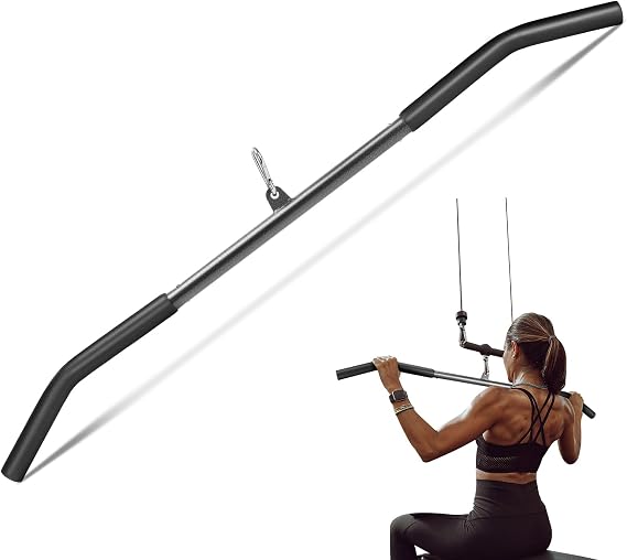 39" LAT Pull Down Bar Attachment, LAT Pulldown Bar with Non-Slip Handle, LAT Bar Cable Machine Attachment for Gym, Strength Workout, Muscle Building